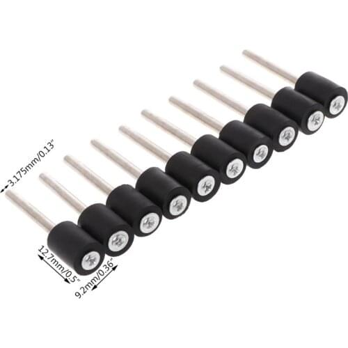 10Pcs Drum Rubber Mandrels 1/8" Shank For Sanding Sleeve Rotary Tool Abrasive Tools