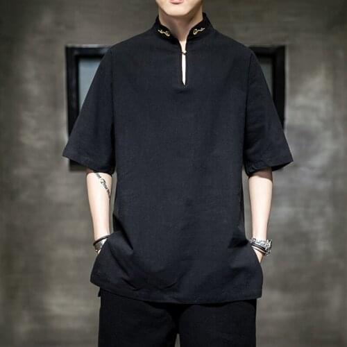 2020 Tang Suit Traditional Chinese Clothing For Men Linen Chinese Tops Garment Kung Fu Clothes Man Blouse Shirt Hanfu Men 10669