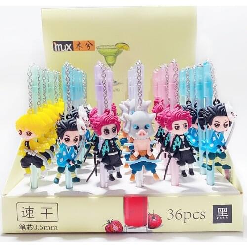 36 pcs/lot Kawaii Warrior Doll Pendant Gel Pen Cute Black ink Signature Pens Promotional Gift Stationery School Supplies