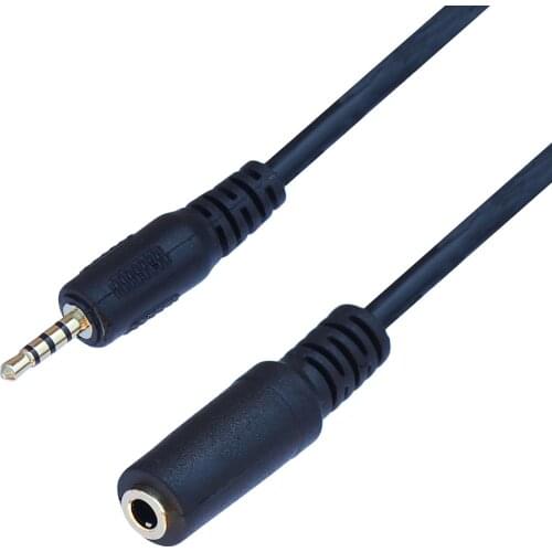 4 Pole stereo 2.5mm Male to 3.5 mm Female Jack Male To Female Audio Adaptor Cable Cord