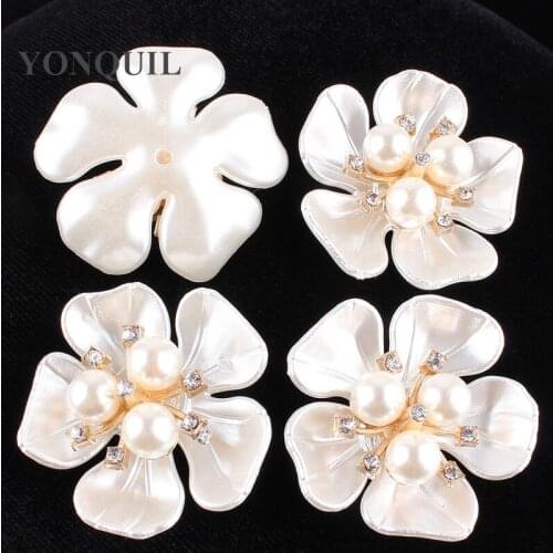40*42MM Excellent Quality DIY Starburst Alloy Clear Decorative Rhinestone Button For Wedding Hair Accessories 20Pcs/Lot MYQB031