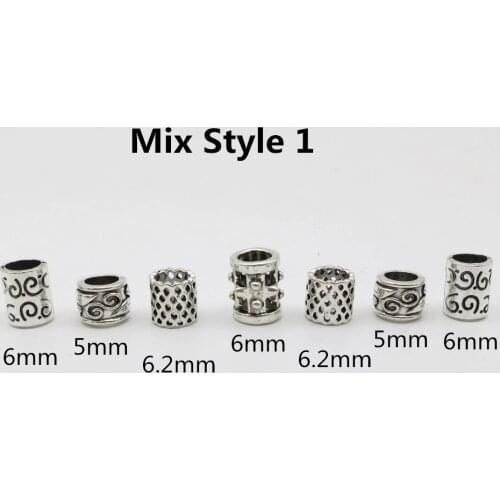 7Pcs/Pack different styles viking hair braid dread beard dreadlock beads rings tube for hair Accessories
