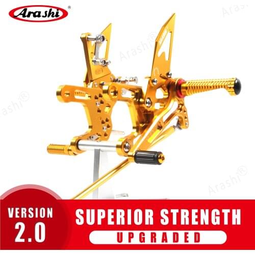 Arashi ZX10R NINJA CNC Adjustable Rear Rest Footrest For KAWASAKI ZX-10R 2011 - 2015 Foot Pegs Rearset 2012 2013 2014 ZX 10R