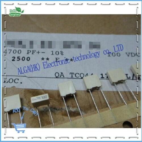 AV MKT 0.0047 uf membrane capacit 4N7 472 4700pf / 100V P =5mm Accuracy: 20