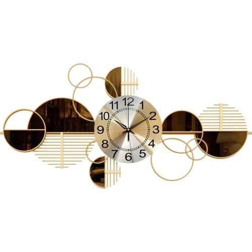Large Simple Wall Clock Creative Metal American Style Art Geometric Mute Wall Clock Design Relogio Parede Home Decoration DG50WC