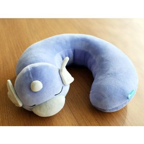 34cm Dratini U neck pillow plush doll Kawaii dragon Stuffed toy Holiday gifts for kids and girls
