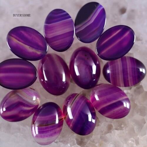18x13MM CAB Cabochon Oval Natural Stone Beads Purple Onyx For Jewelry Making Necklace Pendant Bracelet Earrings 10Pcs K1618