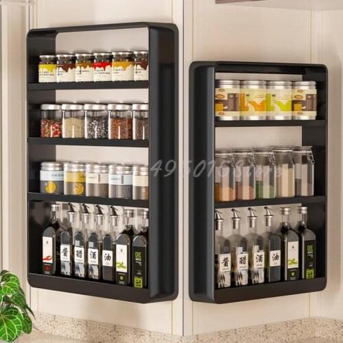Stainless Steel Kitchen Racks Spice Rack Wall-mounted Perforation-free Multi-layer Multi-layer Storage Rack Seasoning Rack