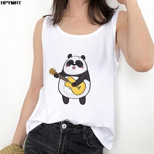 Summer Women Fashion Kawaii Panda Print Tank Tops Womens Female Cute Graphic T-Shirt Streetwear Sleeveless Tee Sexy Vest Clothes