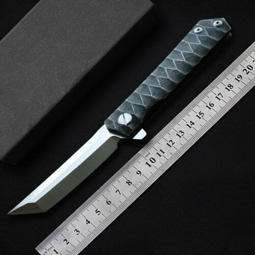 MK Tanto Flipper folding knife D2 blade steel handle outdoor camping hunting knife survival Self-defense tactical knives