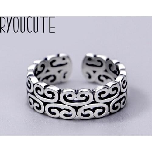 Trendy Personality Punk Hollow Pattern Rings For Women Men Lady Girls Resizable Size Rings Party Jewelry Charm Gifts 2021