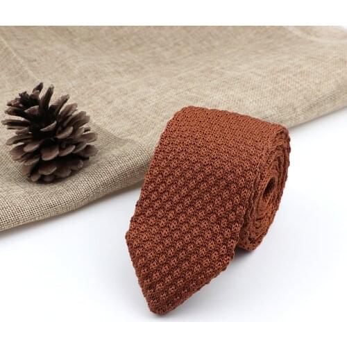 Mens Knitted Knit Solid Colorful Slim Tie New Style Fashion Leisure Classic Necktie Normal Woven Cravate Narrow Neckties