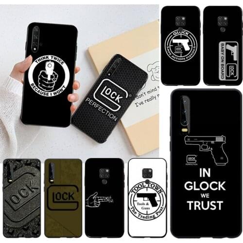 CUTEWANAN Glock Handgun Custom Soft Phone Case for Huawei P40 P30 P20 lite Pro Mate 30 20 Pro P Smart 2019 prime