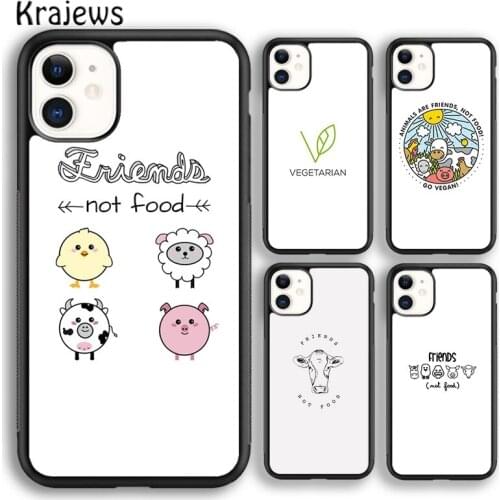 Krajews Vegan Friends Not Food Soft Phone Case Cover For iPhone 5 SE 6s 7 8 plus X XR XS 11 12 pro max Samsung Galaxy S8 S9 S10