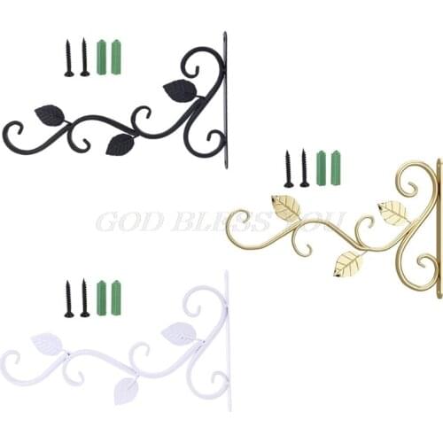 European Style Wall Hanging Flower Pot Support Bracket Hook Iron Hanger Plants Holder Balcony Home Decoration Drop Shipping