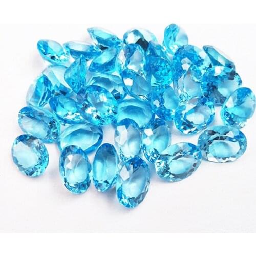 Natural Swiss Kyanite Topaz Egg Shaped Loose Stone Crystal Clean Necklace Jewelry Inlaid with Stone