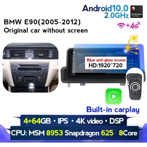 NaviFly 1920*720 Blue anti-glare screen Wireless carplay Android 10.0 car multimedia palyer for BMW 3 series E90 E91 E92 E93