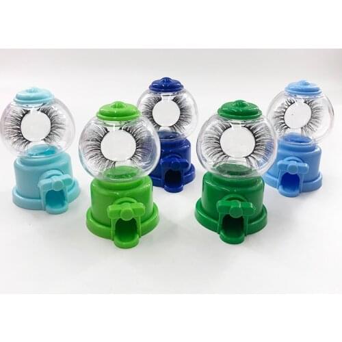 Wholesale Bubble Gum Machine Lash Box for 3D Mink False Eyelashes Empty Lashes Case