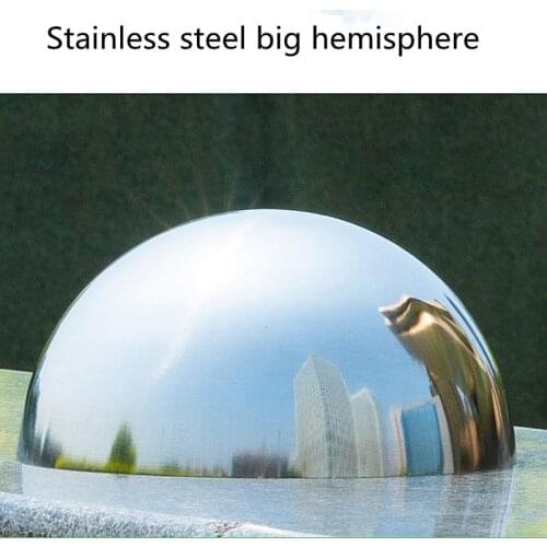 Silver Dia 400mm 40cm 201 stainless steel hollow hemispherical polished mirror elevator decorative hemisphere steel tube cover