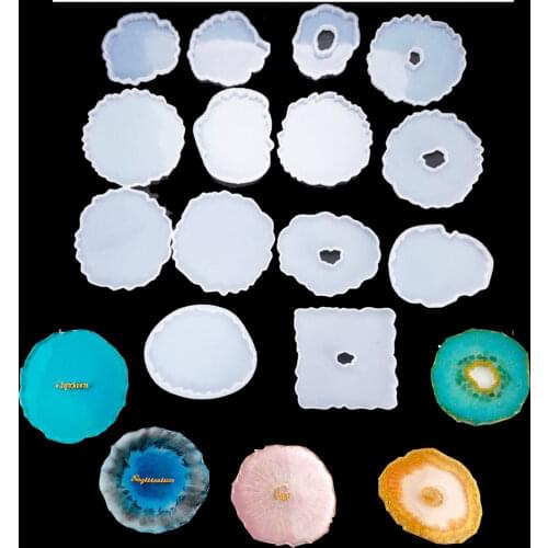 Agate Slice Silicone Mold Resin Clear Mold Make Your Own Coaster Crystal Coaster Mold Home Decoration Craft Resin Art Supplies