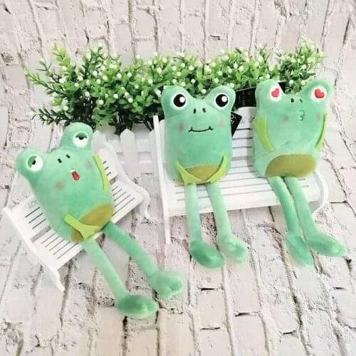 Cute new 21cm plush Long legs Spoof frog Favorite Naughty doll Keychain Bag decoration soft good quality christmas festival gift