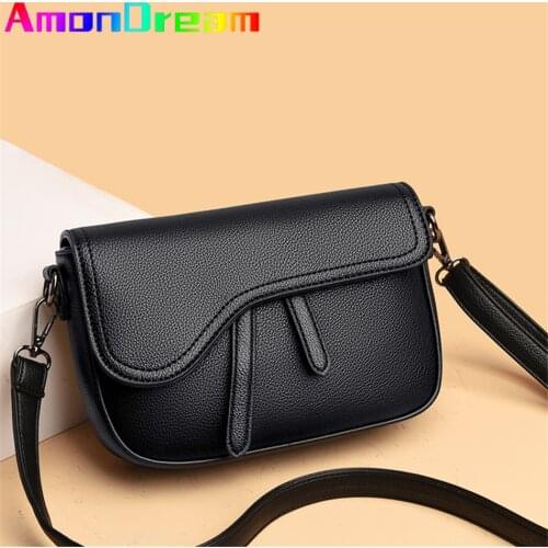 Soft Leather Shoulder Crossbody Bags Women Small Handbags Casual Solid Color Messenger Bag Luxury Designer Hand Bags for Female