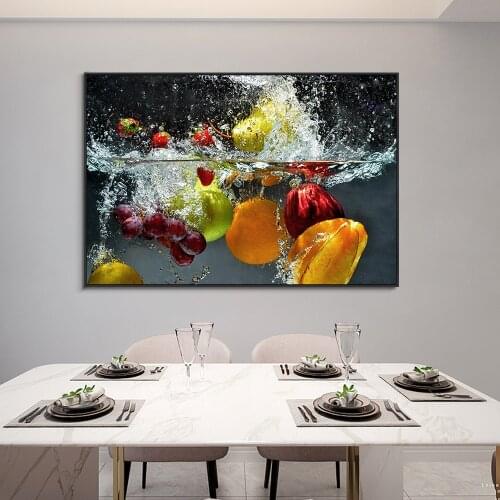 Fresh Fruit and Vegetables In Water Canvas Art Wall Posters Painting for Home Decoration Kitchen Room Decor Canvas Paintings