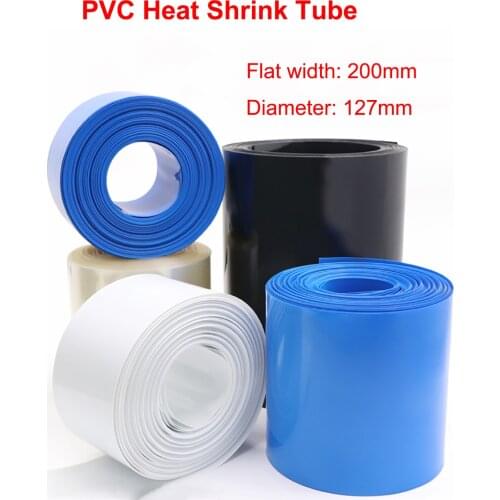 1 Meter Width 200mm PVC Heat Shrink Tube Dia 127mm Lithium Battery Pack Insulated Film Wrap Protection Case Wire Cable Sleeve