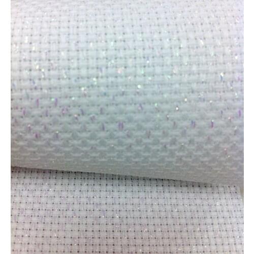 Oneroom Top Quality Shining White 11CT 11ST 14ST 14CT cross stitch canvas fabric white sparkle shiny, any size 5