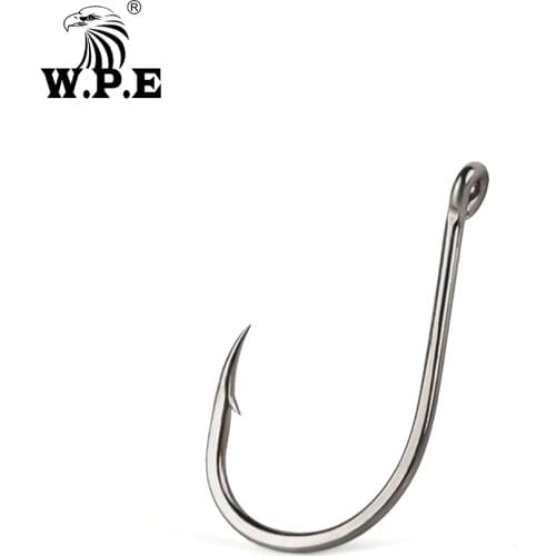 W.P.E 5pack/lot Fishing Hook 1#-8# High Carbon Steel Stainless Hook Barbed Circle Jig Carp Fishing Tackle Fly Fishhook Accessory