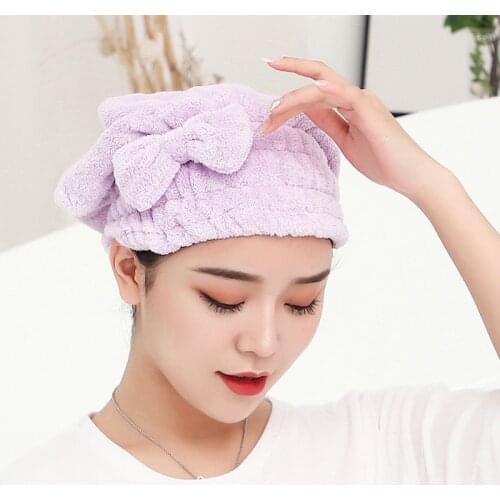 Women Shower Caps Quick-drying Hair Cap Dry Hair Towel Super Absorbent Coral Velvet Hat Head Cover SPA Shower Turban