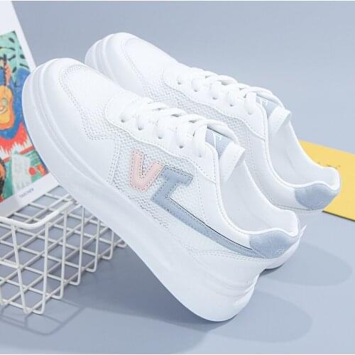 Women Lace Up Sport Sneaker Ladies Mesh Patchwork Skate Shoes 2021 Summer Female Sport Walk Outdoor Breathable Shoe