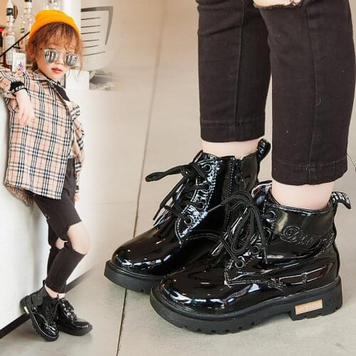 Winter Children Shoes PU Leather Waterproof Martin Boots Kids Snow Boots Brand Girls Boys Rubber Boots Fashion Sneakers