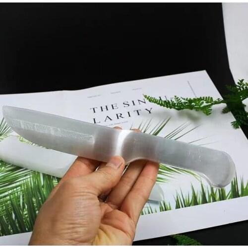 1pc Natural White Crystals Healing Selenite Dagger Stones Gypsum Gemstone Crafts