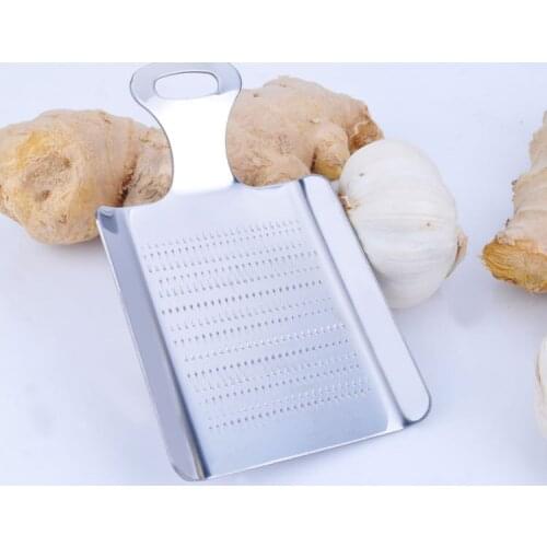 1PC New Ginger Garlic Wasabi Grater Crushed Garlic Press Device Kitchen Tools Stainless Steel KX 310