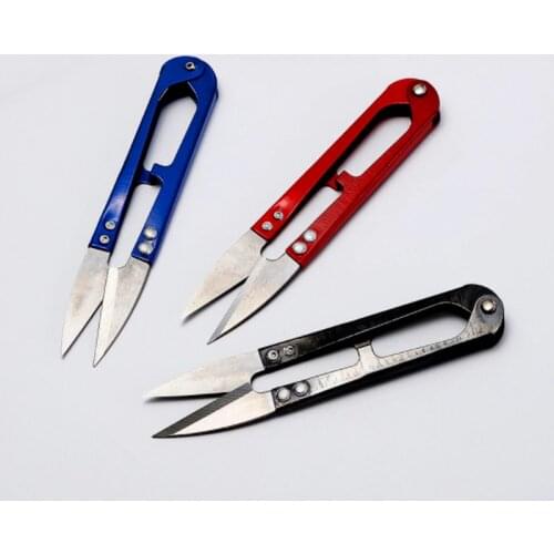 1PC Black High Carbon Steel U-shaped Scissors Thread Cutter Embroidery Fabric Tailor Accessory Apparel Sewing Crafts Snips Tools