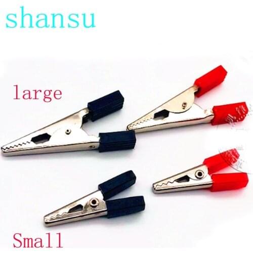 10pcs 30mm 45mm Plastic Handle Test Probe Metal Alligator Clips Electrical Diy Test Leads Wire Jumper 5Pcs Red+5Pcs Black 35mm50