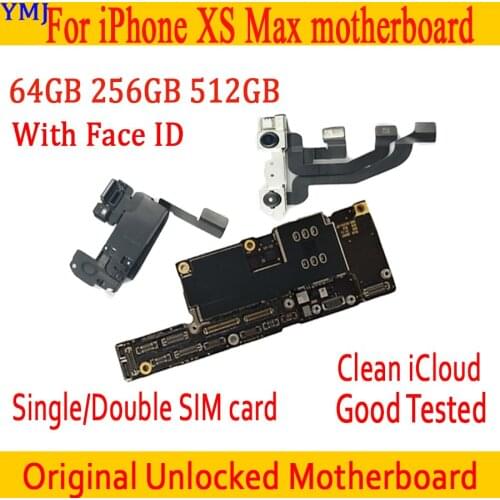 100% Original Unlocked For iPhone XS MAX Motherboard 64GB 256GB 512GB NO icloud For iPhone XS MAX MainBoard with/no Face ID
