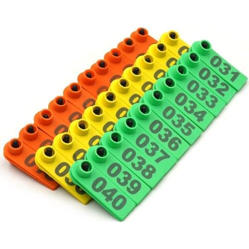 100Pcs Sheep Ear Tag Signs with The Word Ear Laser Typing Copper Head Earrings Farm Livestock Sheep Ear Tags Identification Card