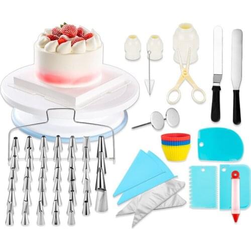 106 Pcs/set Cake Decorating Tools Kit Turntable Cake Rotary Table Piping Nozzle Piping Bag Baking Supplies Kitchen Gadgets