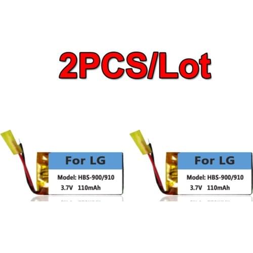 2PCS/Lot 110mAh AEC501224 Replacement Battery for LG HBS-900 HBS-910 HBS-1100 Bluetooth Headest Batterie Accumulator AKKU
