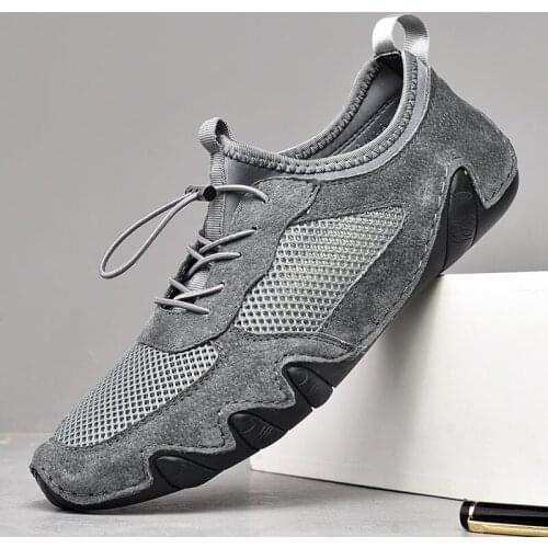 2021 Summer Fashion Suede mesh Breathable Casual Shoes Men Octopus Footwear Classic Flats Sneakers Mens driving shoes
