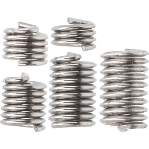 50Pcs 4-40x1D/1.5D/2D/2.5D/3D US Standard Wire Thread Insert Screw Brace Bushing Repairing Protection Set