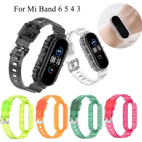 Bracelet For Xiaomi Mi Band 6 5 Transparent Wrist Strap Wristband Replacement Strap for Amazfit Band 5 Mi Band 6 5 NFC Watchband