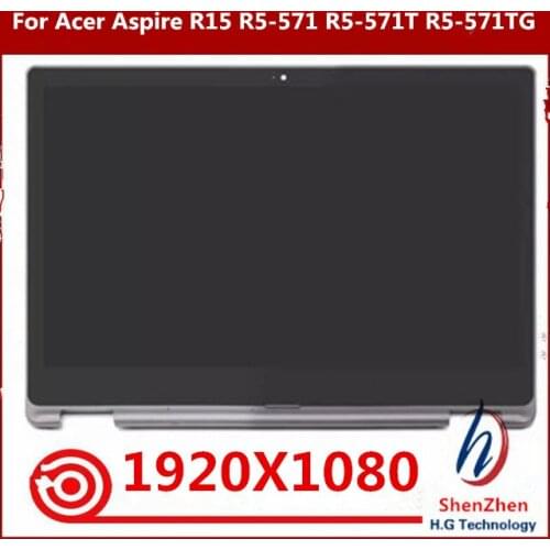 For Acer Aspire R15 R5-571 LCD R5-571T-55V5 R5-571T-53WF R5-571T-52Z6 LCD Display Screen Touch Digitizer Glass Assembly+Bezel