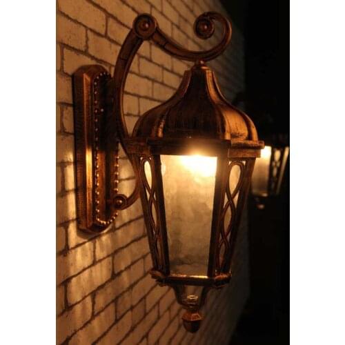 European LED lamp Aluminum Wall Outdoor Wall Sconce Lighting Waterproof Garden Wall Light Glass Porch Lights Home Decor Lampara