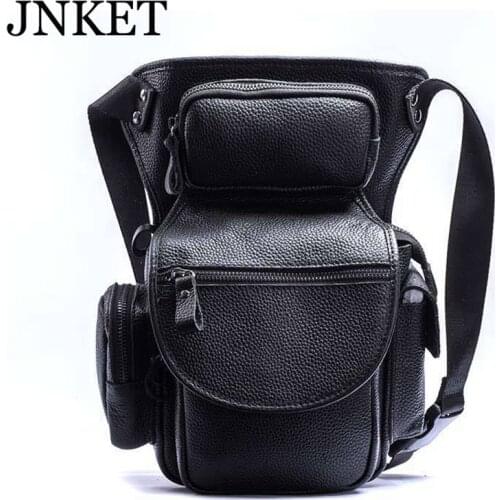 JNKET New Mens Dermis Crazy Horse Leather Sling Bag Messenger Bag Fashion Multifunctional Waist Bag
