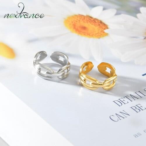 Nextvance Classic Stainless Steel Adjustable Rings For Women Couple Grandmother Bithday Valentines Day Jewelry Gift