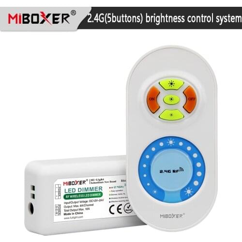 Miboxer FUT021 2.4GHz LED Strip Dimmer 5Keys LED Touch Wireless RemoteLed Controller DC12-24V 6A/Channel 10A