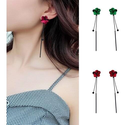 Fashion Petal Design Drop Earrings For Women Girls Sense Flower Tassel Long Pendant Dangle Earrings Jewelry Gifts